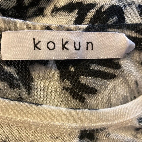 KOKUN NYC Bamboo Cashmere Top Crewneck Long Sleeve Lightweight Granite Pattern - Picture 7 of 8